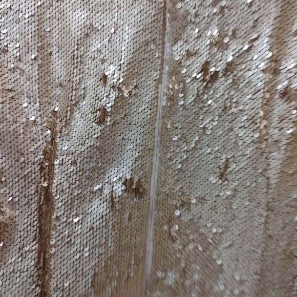 Lulu's Swimming in Shimmer Matte Light Rose Gold Sequin Dress XL Mini Sleeves - Picture 5 of 9